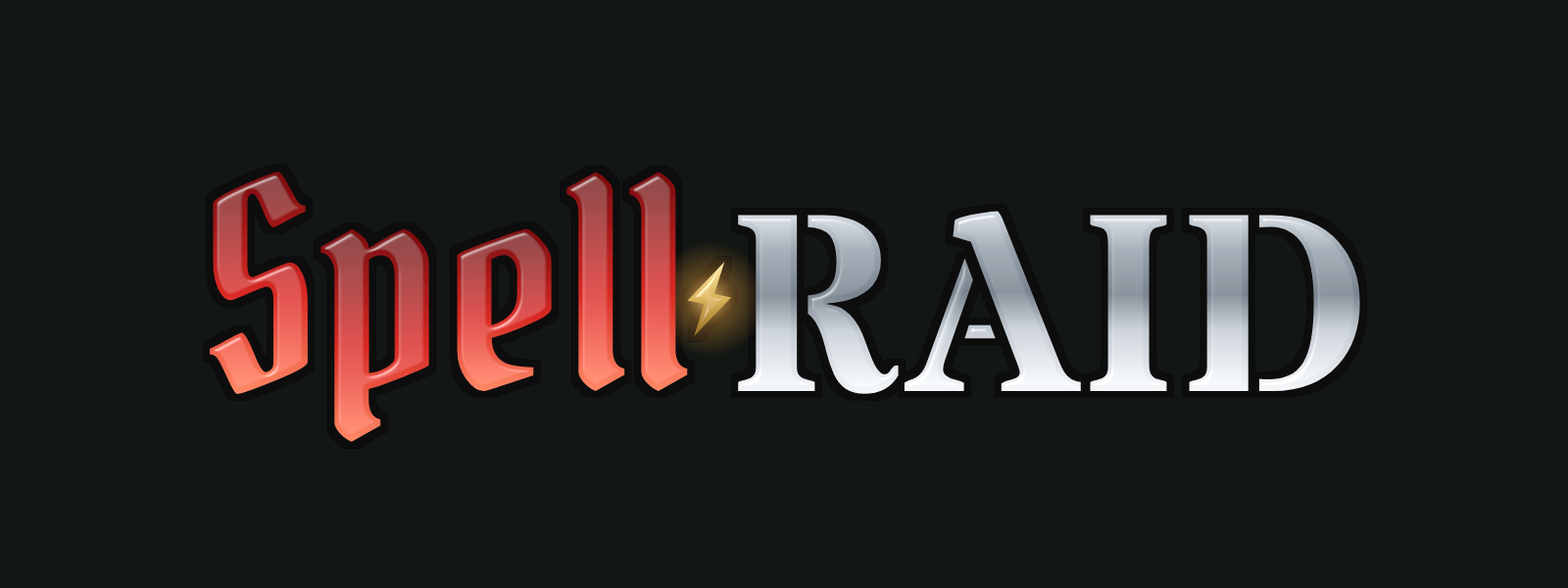 SpellRAID logo on a dark field.
